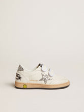 Golden Goose Young Ball Star in nappa with silver glitter star and heel tab