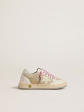 Golden Goose Young Ball Star in pearl suede with leather star and heel tab