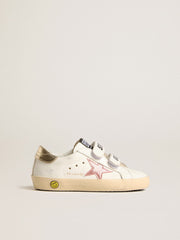 Golden Goose Young Old School in leather with metallic peach leather star