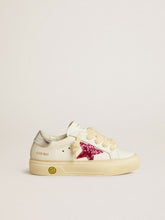 Golden Goose May Young with fuchsia glitter star and metallic leather heel tab