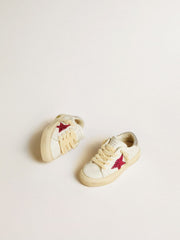 Golden Goose May Young with fuchsia glitter star and metallic leather heel tab