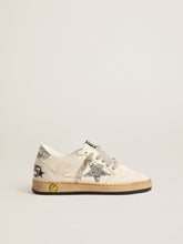 Golden Goose Ball Star Young in nappa with silver glitter star and heel tab
