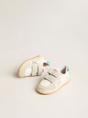 Golden Goose Young Ball Star with silver star and green suede heel tab