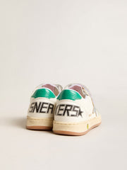 Golden Goose Young Ball Star with silver star and green suede heel tab