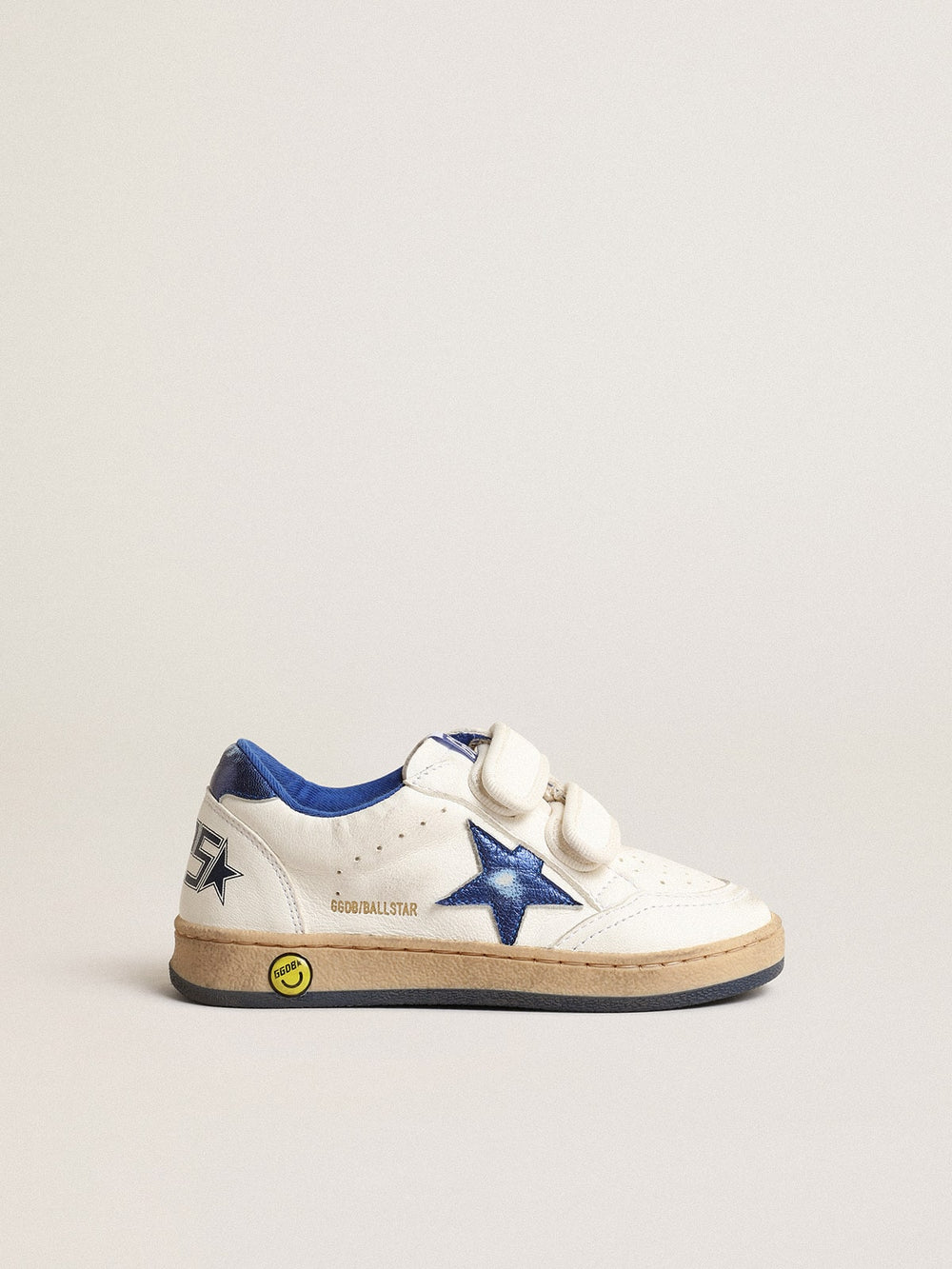 Golden Goose Ball Star Young with blue metallic leather star and heel tab
