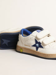 Golden Goose Ball Star Young with blue metallic leather star and heel tab