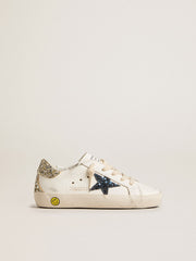 Golden Goose Young Super-Star in leather with glitter star and heel tab