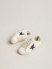 Golden Goose Young Super-Star in leather with glitter star and heel tab