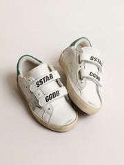Golden Goose Old School Young with metallic leather star and green heel tab