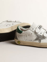Golden Goose Old School Young with metallic leather star and green heel tab