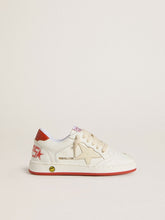 Golden Goose Young Ball Star in leather with cream-colored star and red leather heel tab
