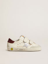 Golden Goose Teen Old School with silver metallic leather star and purple suede heel tab
