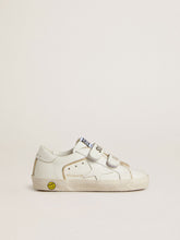Golden Goose Young Old School in white leather with gold details