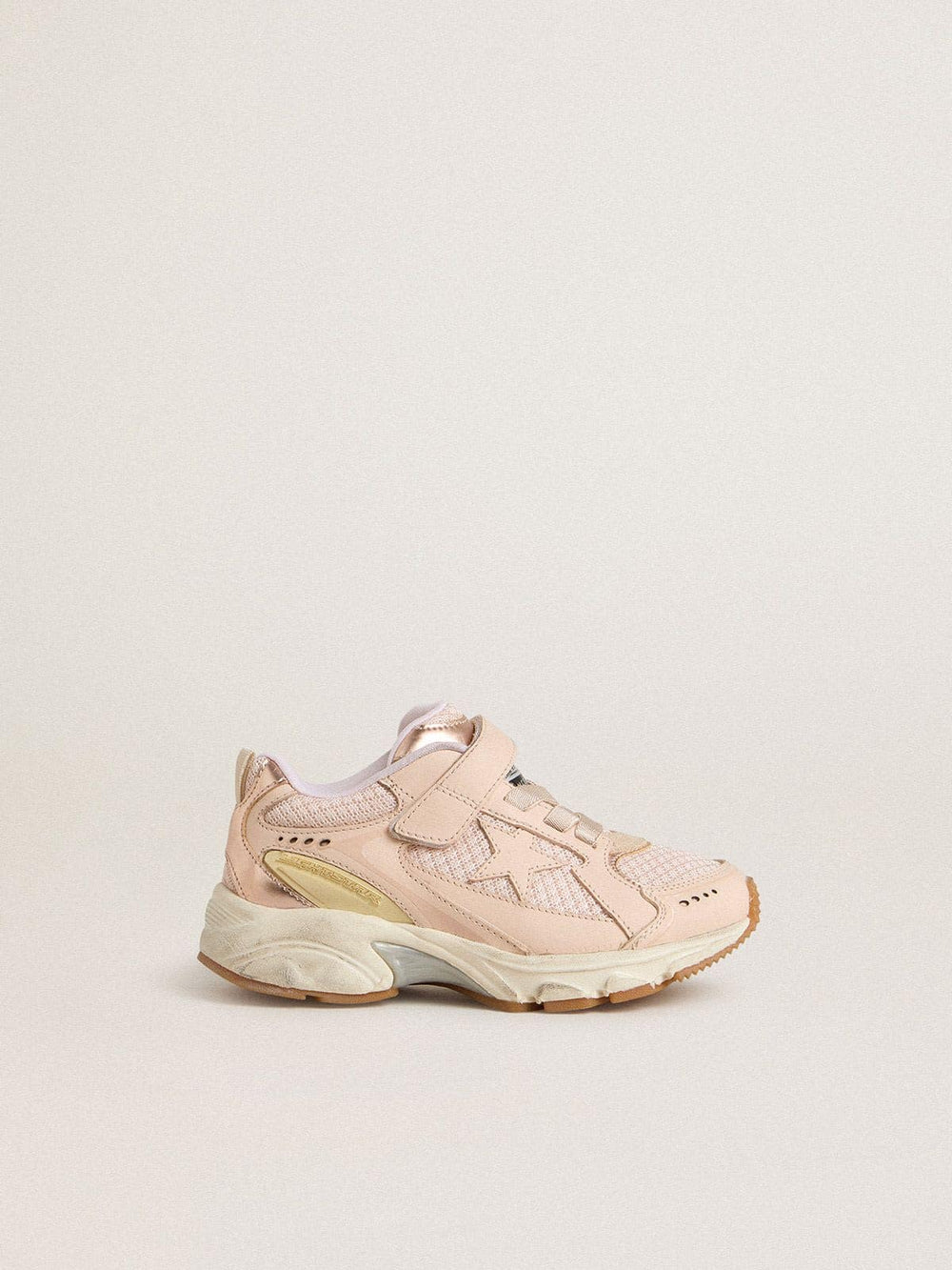 Golden Goose Young Lightstar in pink leather and mesh with pink leather star