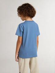 Golden Goose Boys' blue T-shirt with white print