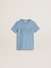 Golden Goose Boys' light blue T-shirt with print