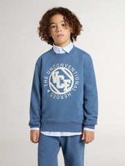 Golden Goose Kids’ blue sweatshirt with white embossed patches