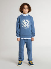 Golden Goose Kids’ blue sweatshirt with white embossed patches
