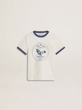 Golden Goose Boys' white T-shirt with blue print
