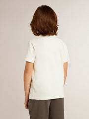 Golden Goose Boys' cream-colored T-shirt with raised logo