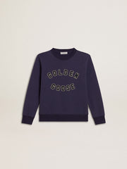 Golden Goose Blue-violet sweatshirt with Golden Goose lettering on the front
