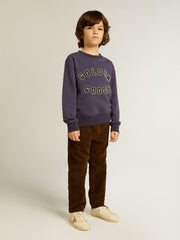 Golden Goose Blue-violet sweatshirt with Golden Goose lettering on the front