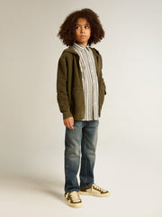 Golden Goose Boys' striped shirt with Golden Dreamers detail on the pocket