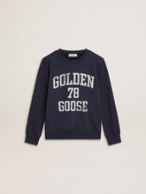 Golden Goose Boys' dark blue sweatshirt with white print