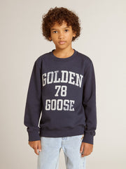 Golden Goose Boys' dark blue sweatshirt with white print