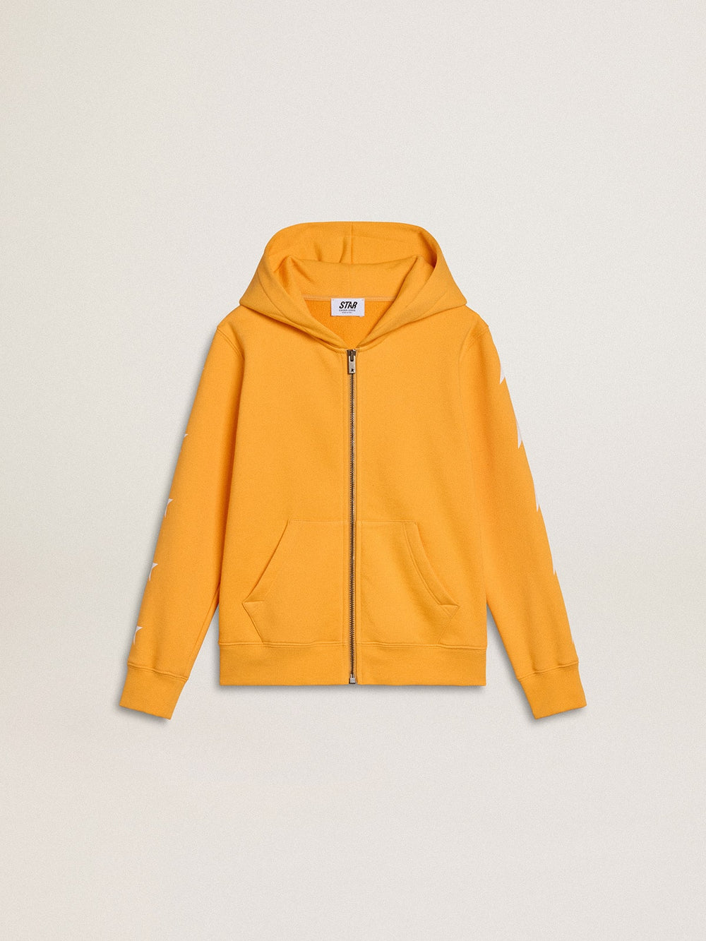 Golden Goose Boys’ orange sweatshirt with zip fastening