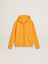 Golden Goose Boys’ orange sweatshirt with zip fastening