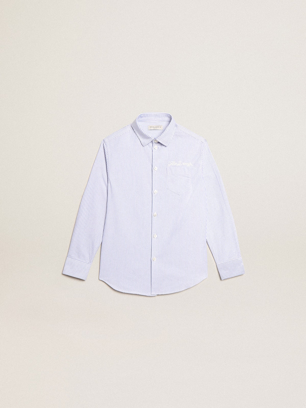 Golden Goose Boys’ shirt with light blue stripes