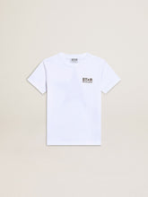 Golden Goose Boys' white T-shirt with contrasting dark green logo and star