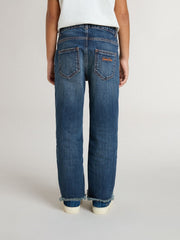Golden Goose Boys' denim jeans with a raw edge and embroidery
