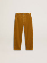 Golden Goose Boys' tobacco-colored chino pants with embroidery
