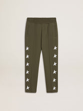 Golden Goose Boys' military-green joggers with white stars