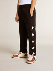 Golden Goose Boys’ black joggers with white stars