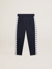 Golden Goose Dark blue joggers with white strip and contrasting stars