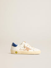 Golden Goose Junior Super-Star in nappa leather with a beige star and blue heel tab