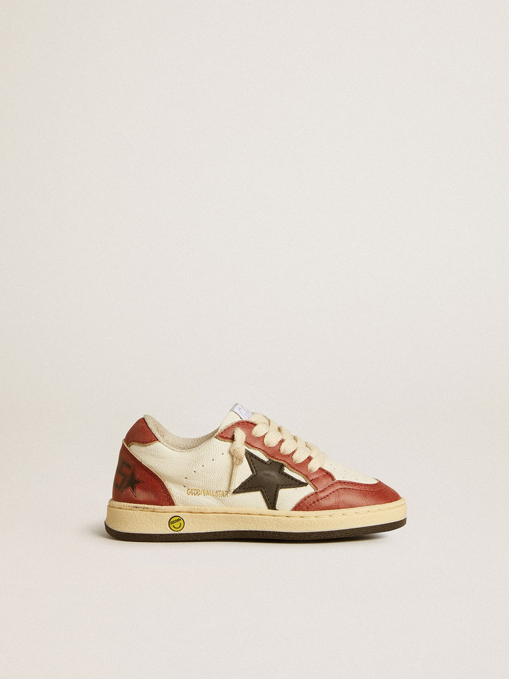 Golden Goose Ball Star Junior in nappa with black star and red leather inserts