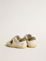 Golden Goose Super-Star Junior in nappa with suede star and green heel tab