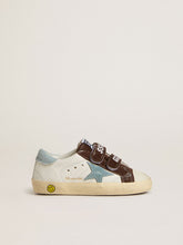 Golden Goose Old School Young in nappa with light blue suede star and brown suede inserts