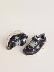 Golden Goose Young Lightstar in blue leather and mesh with gray leather star