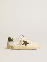 Golden Goose Super-Star Young in nappa with suede star and green heel tab