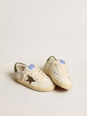 Golden Goose Super-Star Young in nappa with suede star and green heel tab