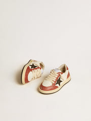 Golden Goose Ball Star Young in nappa with black star and red leather inserts