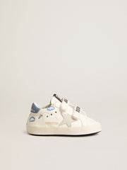 Golden Goose Baby Old School with suede star and light blue leather heel tab