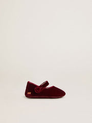 Golden Goose Sofi Baby ballet flats in burgundy velvet and suede