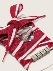 Golden Goose Skins red and white striped laces with charms