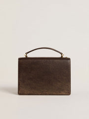 Golden Goose Venezia Bag in vintage dark brown embossed leather with gold details